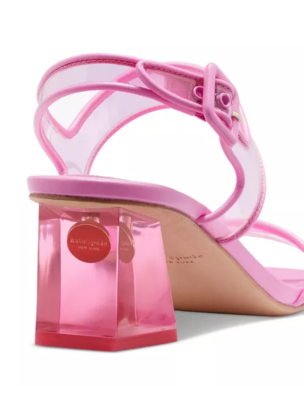 Kate Spade Pink Strappy Block Heel Sandals - Picture 7 of 9